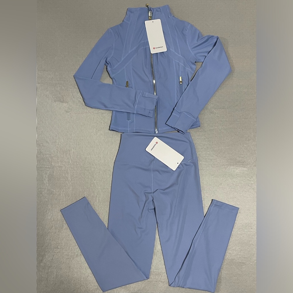lululemon athletica Periwinkle Bomber Jacket and Legging Set